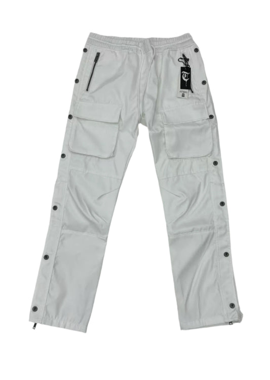 "AL-HUDAYDAH" White Snap Front Cargo Pants